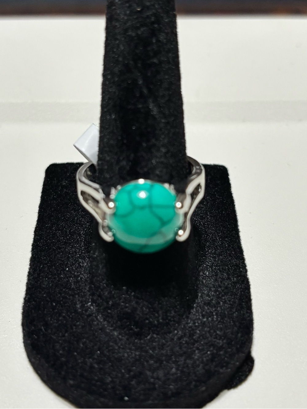 Turquoise Green Stone /Silver Ring Size 9 Women's Jewelry
